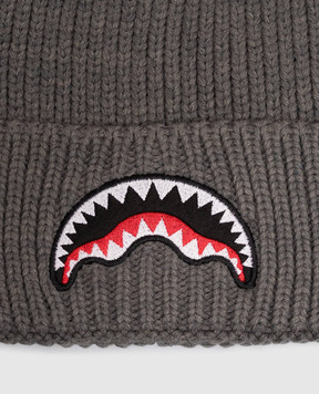 Sprayground Children's gray hat with embroidery SP15011GREY