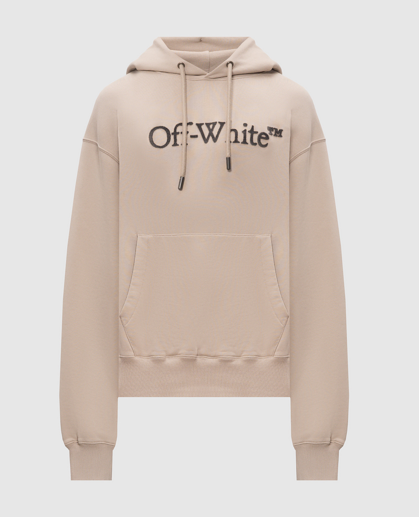 Beige hoodie with textured logo Off-White