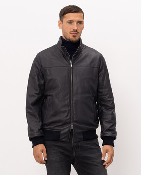 Enrico Mandelli Blue leather jacket 4T103B7409