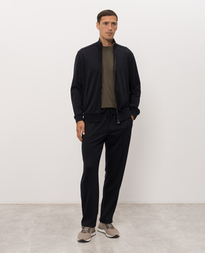 Stefano Ricci Blue sweatpants with embroidered logo K909049P3DT26302