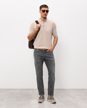 Peserico Grey jeans with logo patch R54718L93Q04360