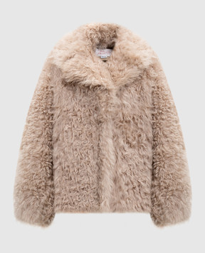Babe Pay Pls Beige sheepskin coat with turn-down collar 2331VEGA