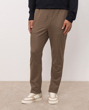 Sease Brown cashmere pants PT056TJ188