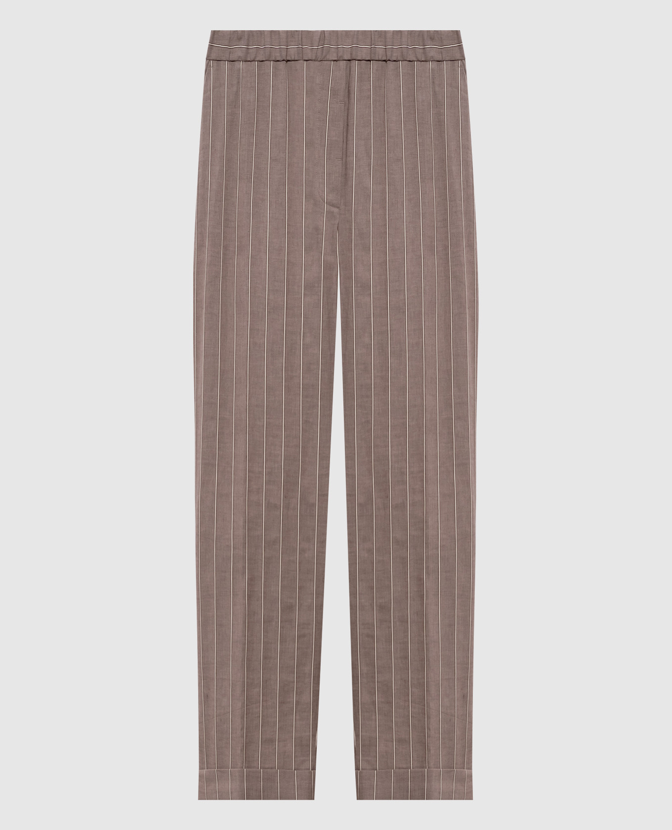 Gray striped linen pants