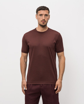 Dolce&Gabbana Brown silk T-shirt G8ST1TG7P0F