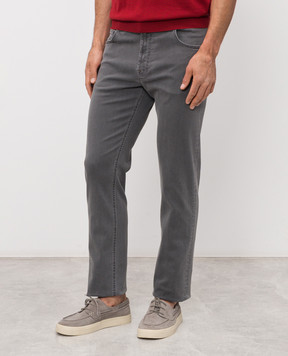 Stefano Ricci Grey jeans with monogram logo MFT61B3160TR101K