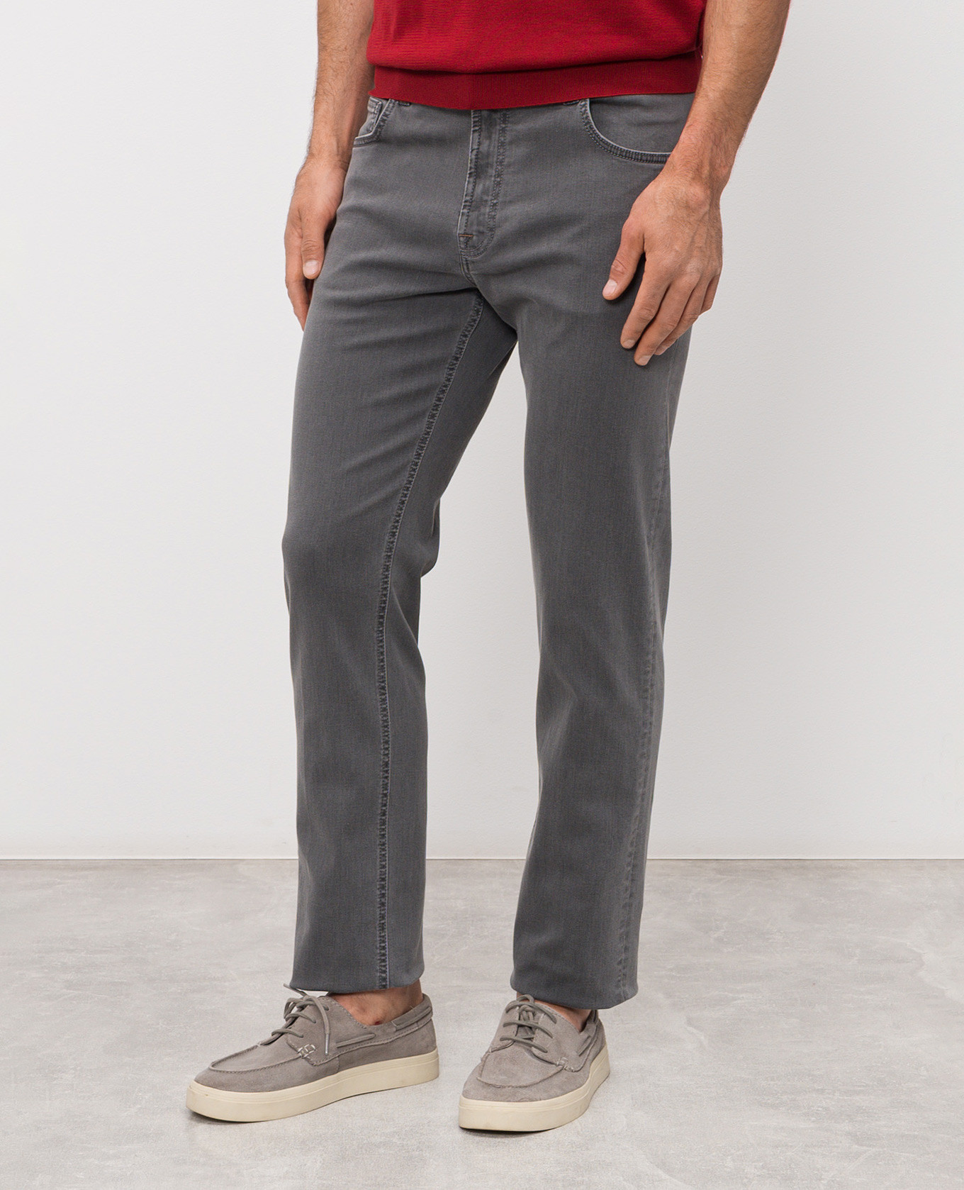 

Grey jeans with monogram logo Stefano Ricci
