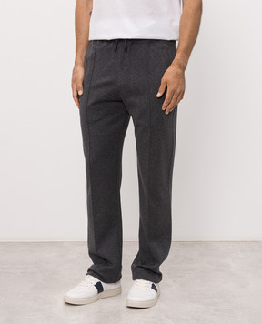 ISAIA Grey sweatpants with embroidered logo MP0057J0300