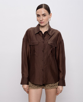Twinset Brown shirt with logo 261AP2186