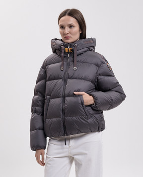 Parajumpers Tilly grey down jacket with logo patch 26WPWPUHY32
