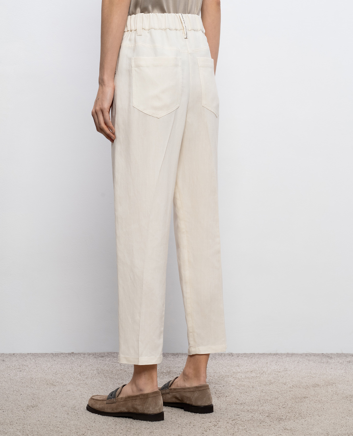 Beige linen pants Brunello Cucinelli 4