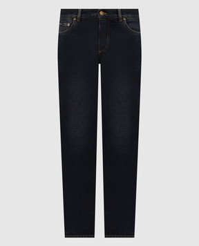 Dolce&Gabbana Blue slim jeans with logo patch GY07CDG8PM5