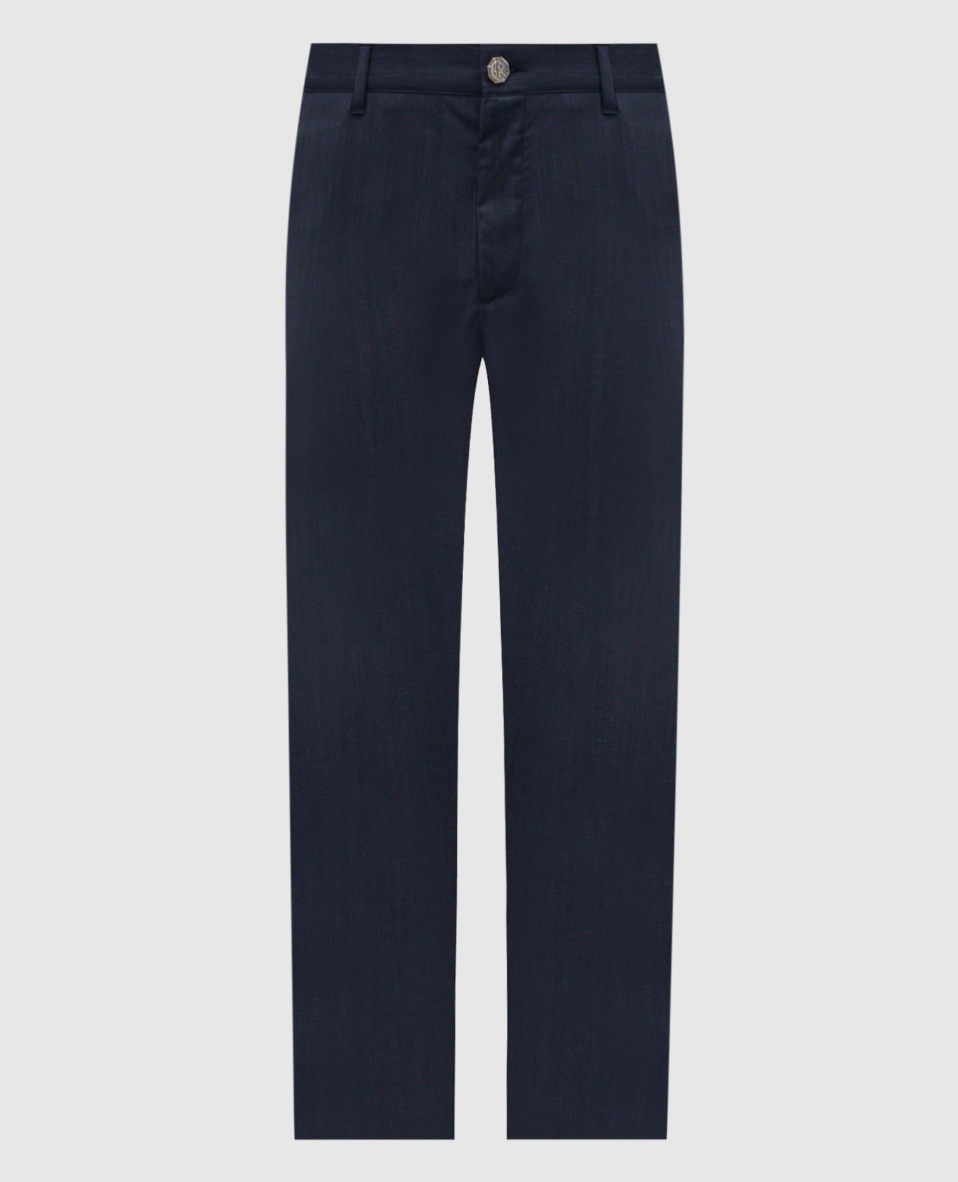 Blue wool pants with logo