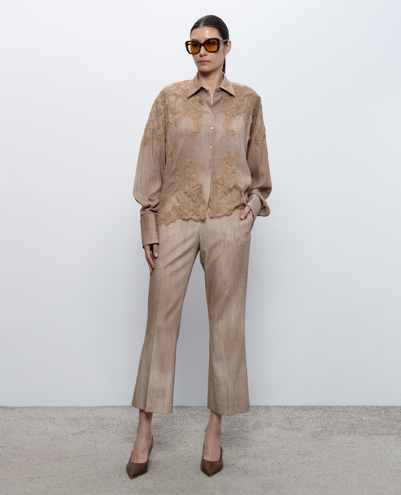

Beige flared pants Ermanno Scervino