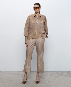 Ermanno Scervino Beige blouse with lace D482K743APEMY