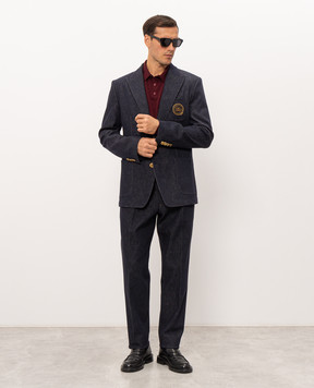 Dolce&Gabbana Burgundy wool polo shirt GXZ25ZJDVMS