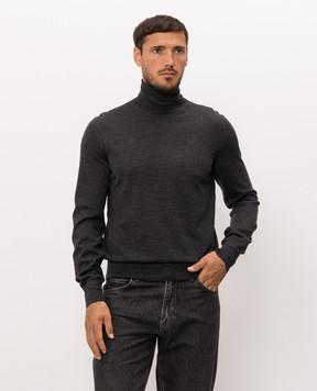 Tom Ford Gray cashmere and silk turtleneck KRL054YMK073