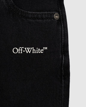 Off-White Children's black jeans with figure-hugging cutouts 44GYA001F26D001