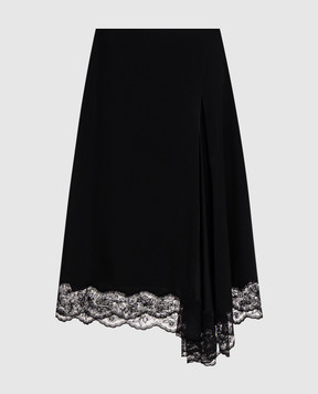 Alexander McQueen Black skirt with lace A000DCQEAAL
