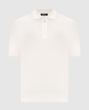 Stefano Ricci Ivory silk polo shirt K616445P30F26112