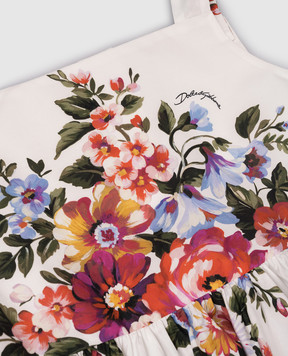 Dolce&Gabbana Children's white dress with floral print L53DI6HS5UU