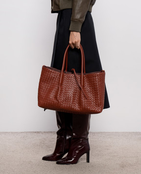 Bottega Veneta Terracotta Pinacoteca leather tote bag 817166V5AG1