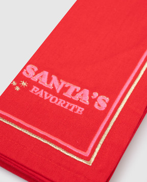 Vondels SANTA'S FAVORITE red linen napkin set 3250000450023