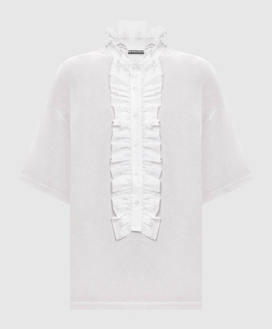 Idun ivory collared T-shirt
