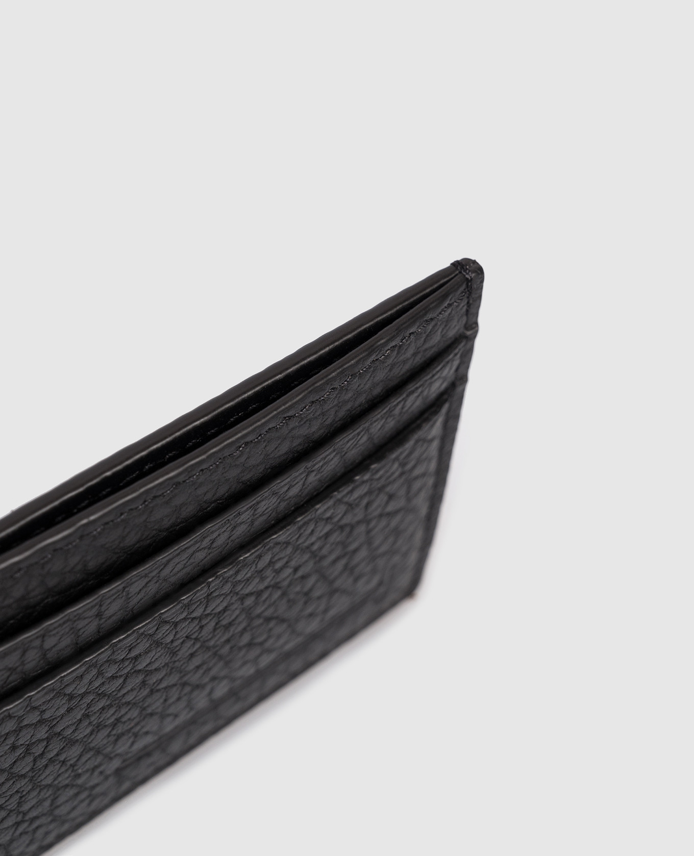 Black leather cardholder with logo Tom Ford 3