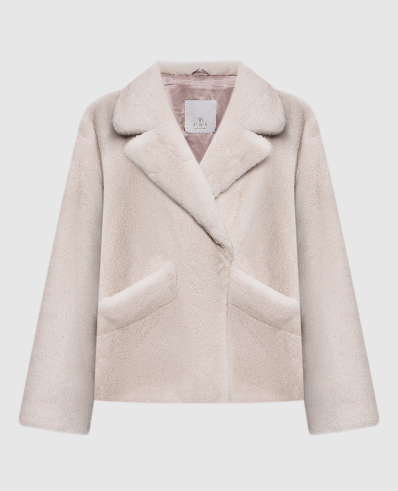Beige mink fur coat