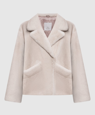 Beige mink fur coat