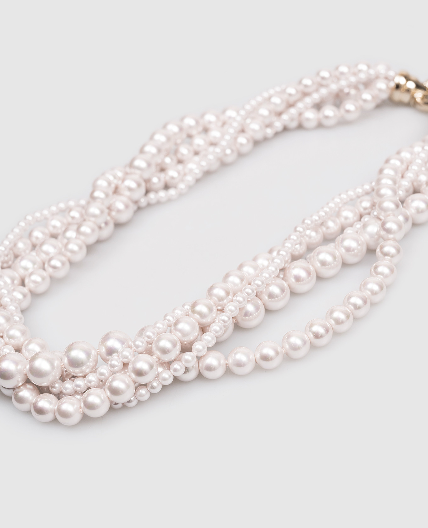 Pink layered necklace with pearl beads Madreperla 3