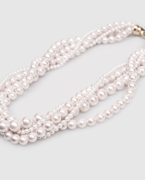 Madreperla Pink layered necklace with pearl beads 212338