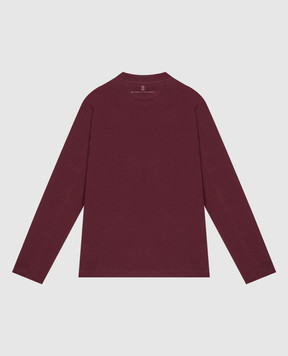 Brunello Cucinelli Burgundy long sleeve with embroidered inscription B0B13T702C