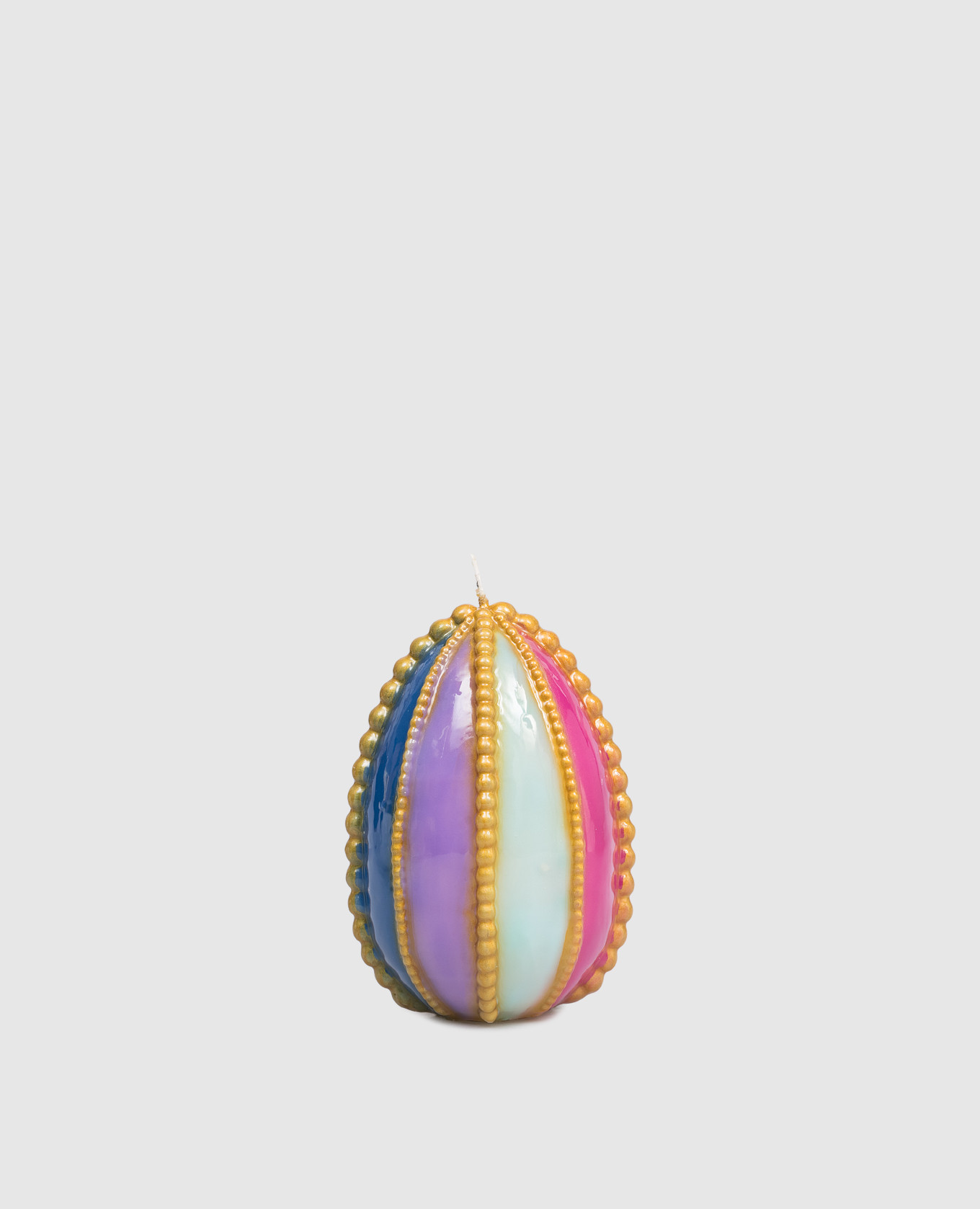 

Egg-shaped candle with beads Cereria Introna, White