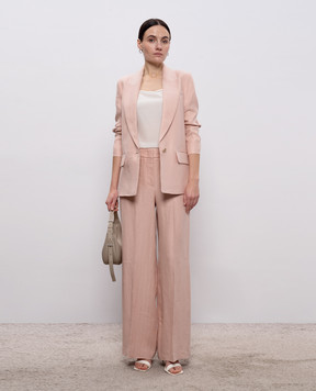 Peserico Pink linen pants with chain A0404002606