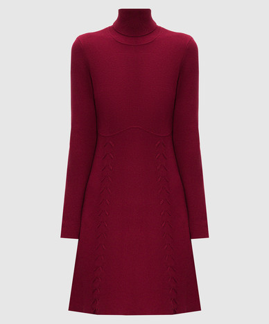 Burgundowa mini sukienka