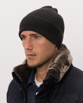 Tom Ford Dark brown hat with logo patch KHR008YMK137