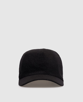 Marco Pescarolo Black Bufera cashmere cap BUFERA54M04
