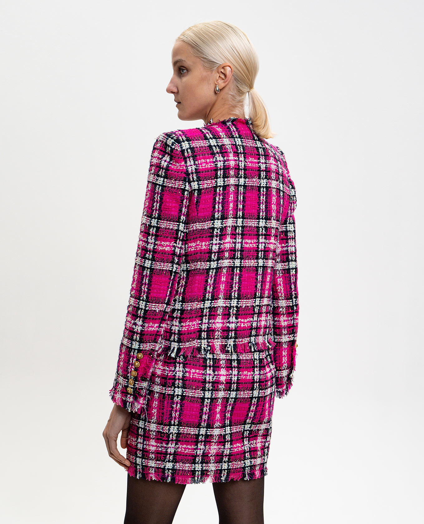 Pink tweed jacket Balmain 4