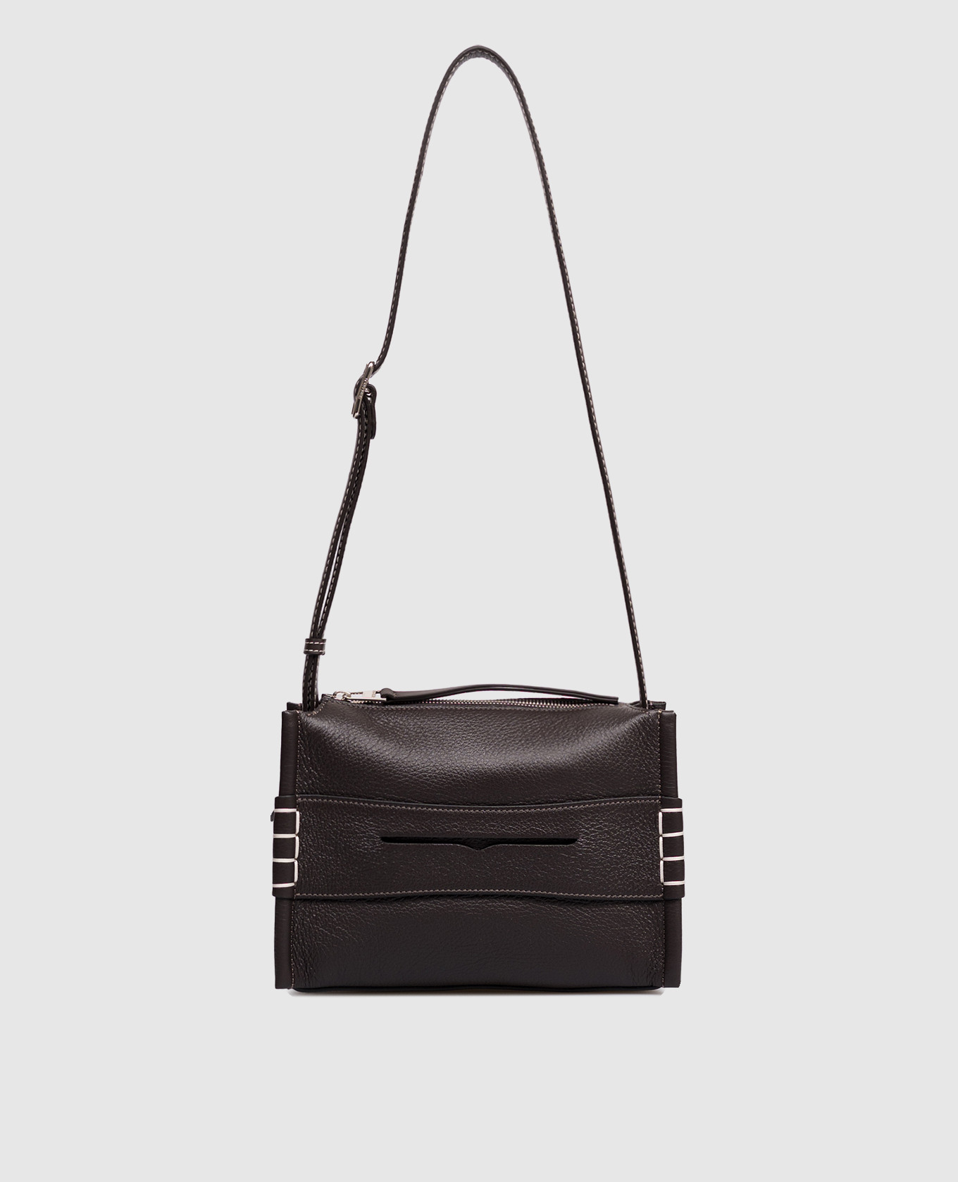 Dark brown deerskin loafer bag