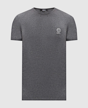 Versace Grey melange T-shirt with Medusa emblem AUU010051A10011