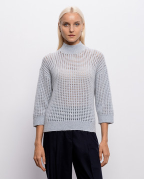 Peserico Blue openwork sweater with alpaca wool A99245F05G9100