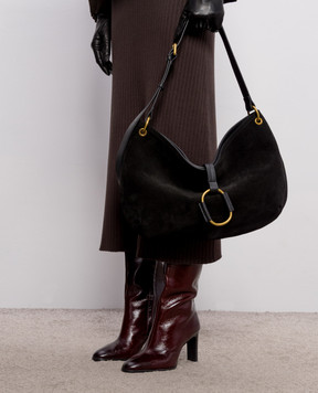 Twinset Black suede hobo bag 262TB7151