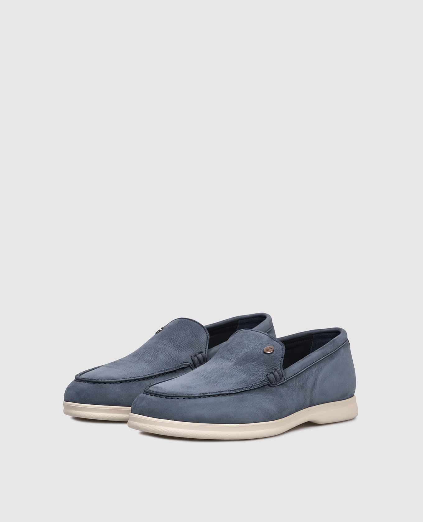 

Blue nubuck loafers with logo Zilli