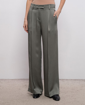 Brunello Cucinelli Green pants with a monil chain M0H38P8884