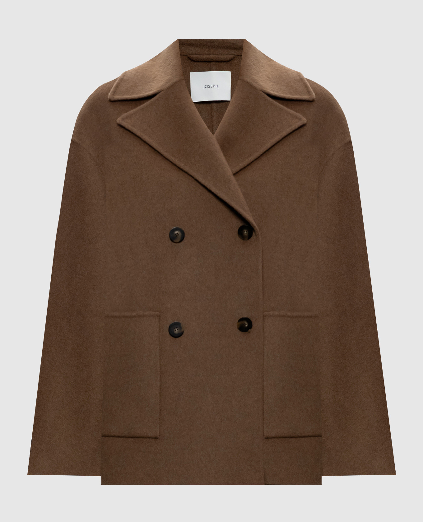 Flavia brown double-breasted wool and cashmere coat