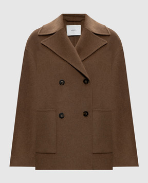 JOSEPH Flavia brown double-breasted wool and cashmere coat JF010041