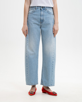 Solotre Blue jeans with a worn effect M1AB0135