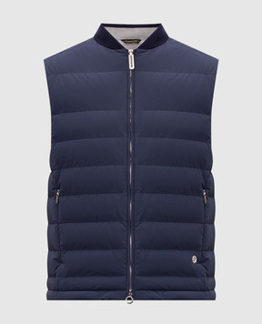 Stefano Ricci Blue down vest with emblem MDJ5100290PAEA2R